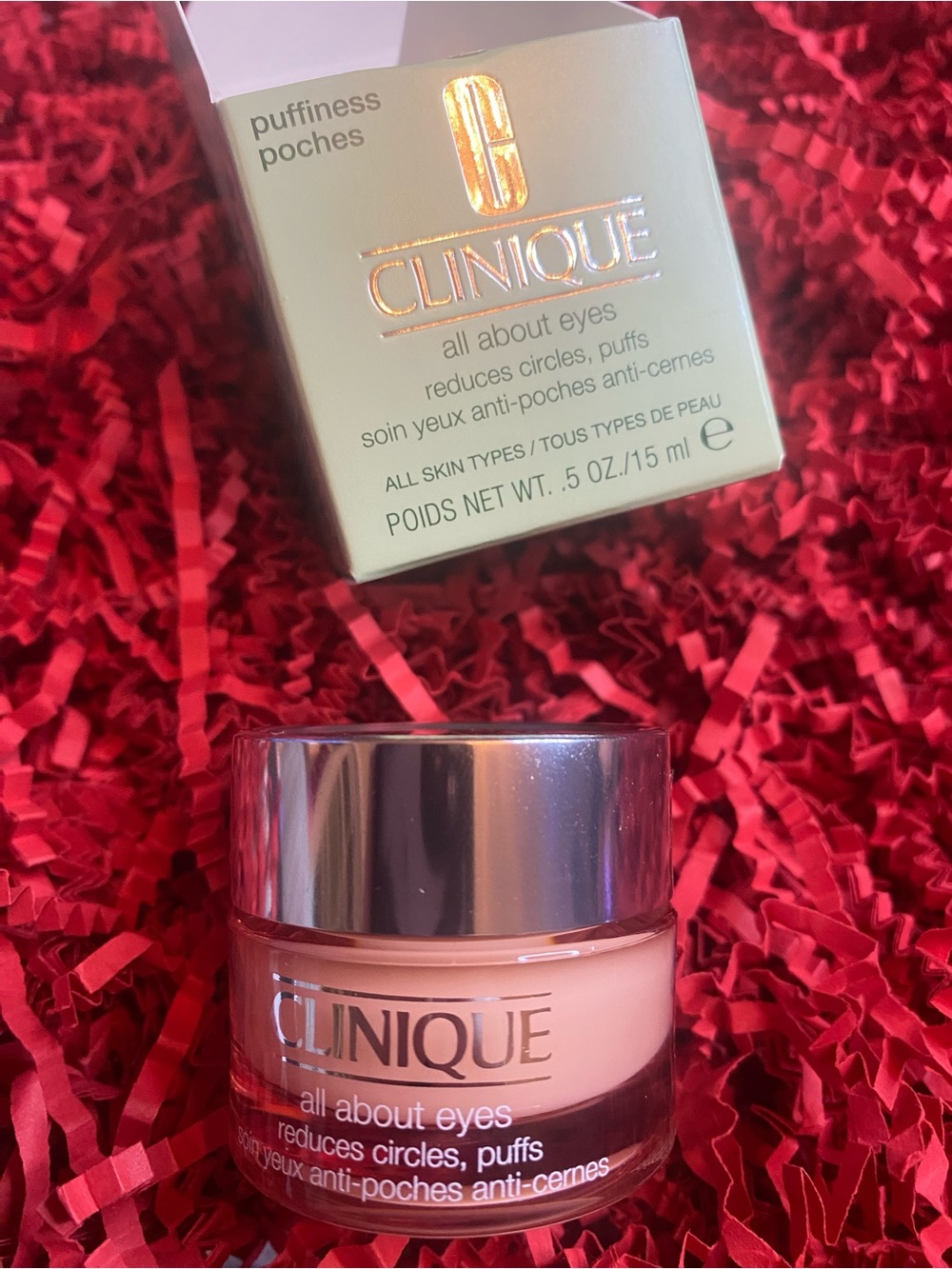 Clinique All About Eyes Eye Cream – Pale Pink Jar with Silver Lid